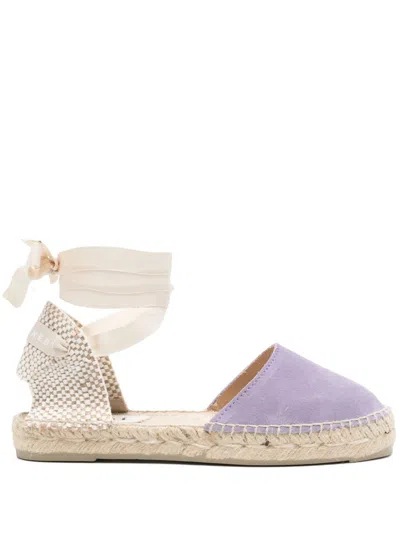 Manebi Flat Valenciana Suede Espadrilles In Violet