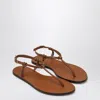 Manebi Brown Leather Flip-flops