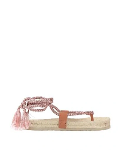 Manebi Manebí Forte_forte X Manebí Woman Espadrilles Rose Gold Size 10 Leather, Textile Fibers In Pink