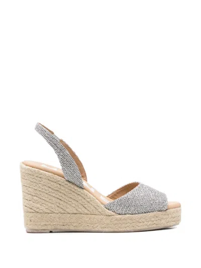 Manebi Glitter-detail Wedge Espadrilles In Multi