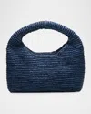 Manebi Half Moon Raffia Top-handle Bag