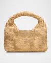 Manebi Half Moon Raffia Top-handle Bag