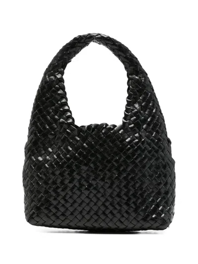 Manebi Halfmoon Leather Handbag In Black