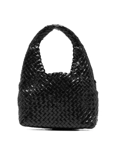 Manebi Halfmoon Leather Handbag In Black