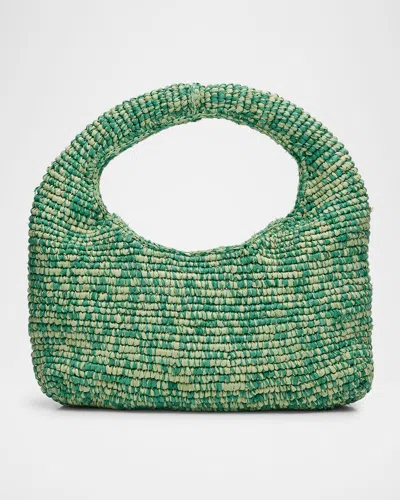 Manebi Halfmoon Raffia Top-handle Bag
