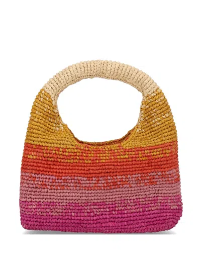 Manebi Mini Raffia Handbag For Women In Pink