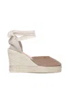 Manebi Hampton Wedge Espadrilles In Beige