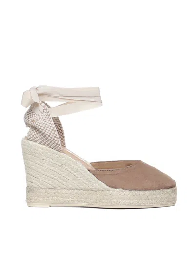 Manebi Hampton Wedge Espadrilles In Beige