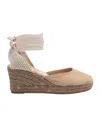 Manebi Hamptons 75mm Wedge Espadrilles In Nude