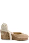 Manebi Hamptons Ankle Strap Wedge Espadrilles In Dove Grey