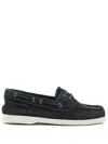 Manebi Almond Toe Lace Detail Loafers In Blue