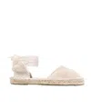 Manebi Hamptons Lace-up Flat Espadrilles In Nude