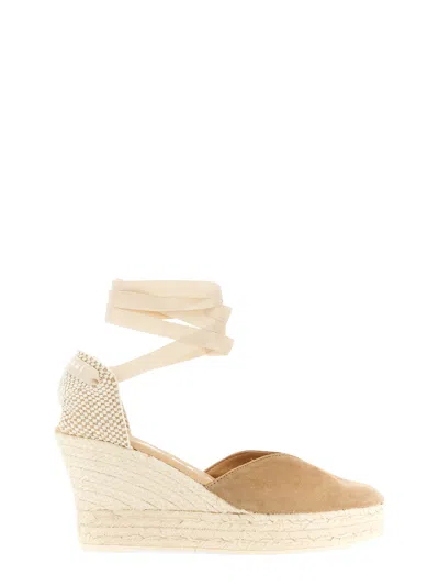 Manebi Beige Suede Espadrilles In Multi