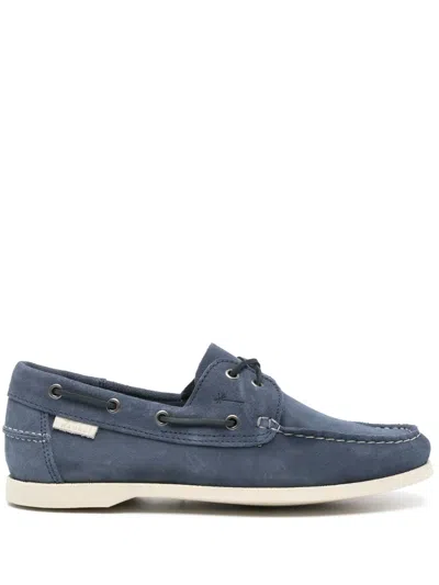 Manebi Hamptons Suede Boa Shoes In Blue