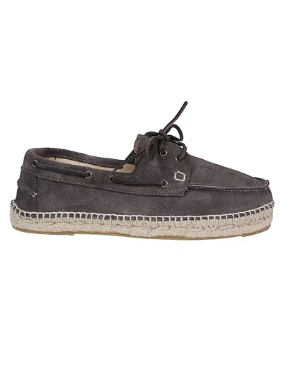 Manebi Hamptons Suede Boat-shoes Espadrilles In Grey
