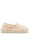 Manebi Suede Espadrilles With Braided Raffia Sole In Beige