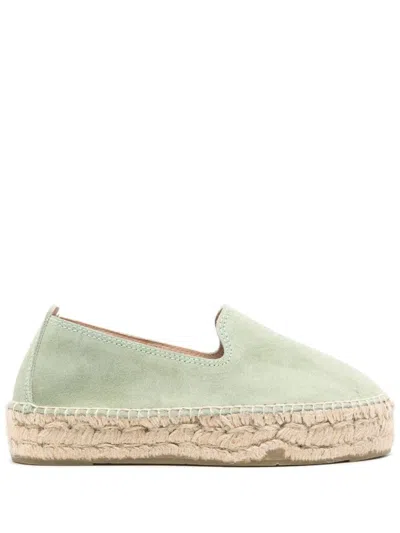 Manebi Slip-on Suede Espadrilles In Green