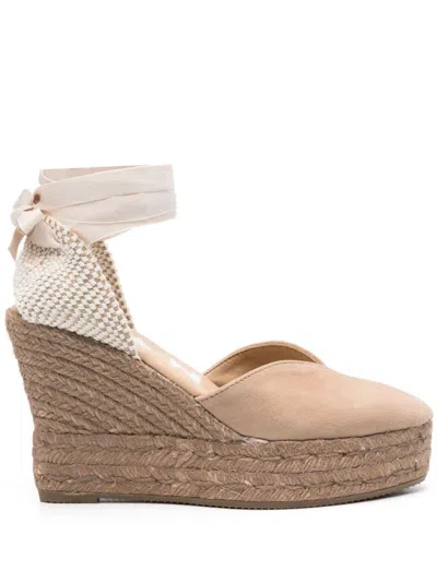 MANEBI MANEBI HAMPTONS SUEDE HEART-SHAPED WEDGE ESPADRILLES