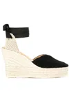 Manebi Hamptons Suede Heart-shaped Wedge Espadrilles In White