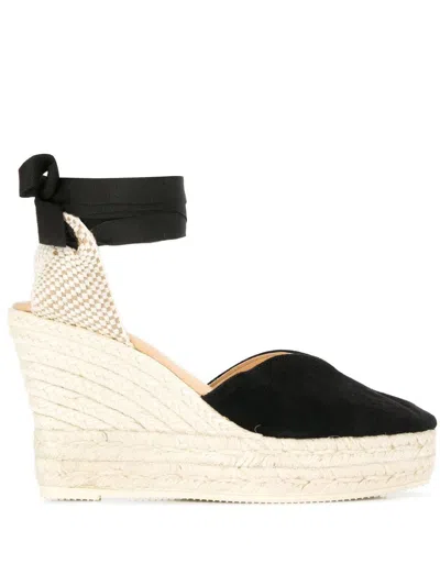 MANEBI MANEBI HAMPTONS SUEDE HEART-SHAPED WEDGE ESPADRILLES