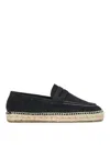 Manebi Hamptons Collapsible-heel Loafer Espadrilles In Blue