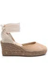 Manebi Hamptons Suede Low Wedge Espadrilles In Brown