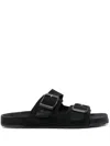 Manebi Hamptons Suede Sandals In Schwarz