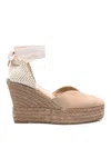 Manebi Manebí Hamptons Suede Heart-shaped Wedge Espadrilles In Grey