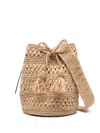 Manebi Interwoven Drawstring Bucket Bag In Nude