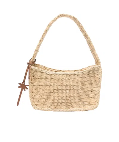 Manebi Interwoven-raffia Shoulder Bag In Brown