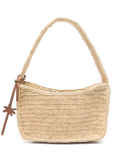 Manebi Interwoven-raffia Shoulder Bag In Neutrals