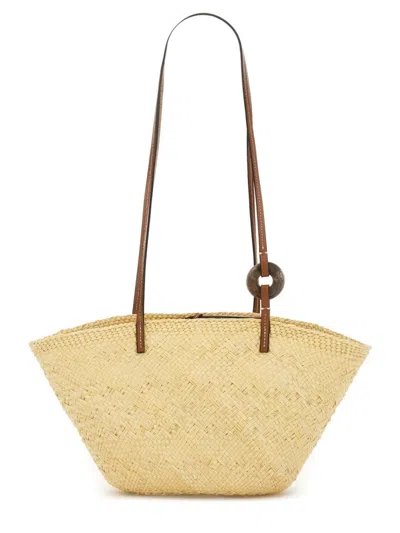 Manebi Intricately Woven Raffia Tote Bag
