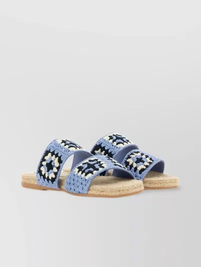 Manebi Jute Crochet Dual Strap Flat Sandals