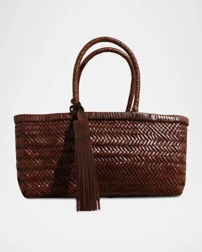 Manebi Knot Tassel Leather Tote Bag