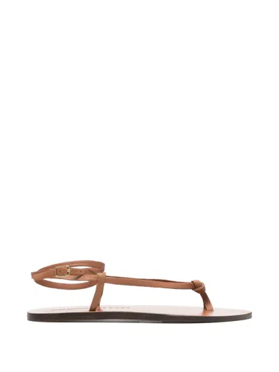 Manebi Knotted Strap Sandals In Brown