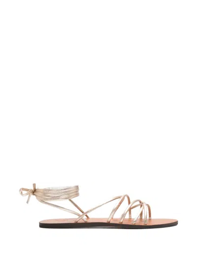 Manebi Lace-up Flat Sandals In Multi