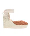 Manebi Lacing Wedges In Nude