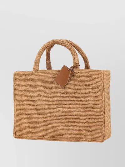 Manebi Large Sunset Raffia Tote Bag In Brown