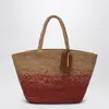 Manebi Manebí Large Tote In Shaded Rust-colored Raffia