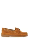 Manebi Leather Boat Moccasin In Brown
