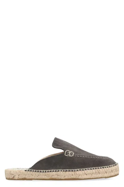 Manebi Leather Espadrilles In Grey