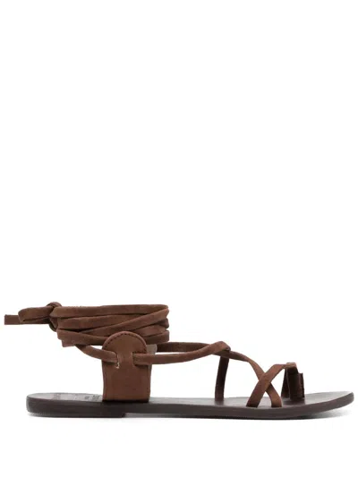 Manebi Leather Sandal In 棕色