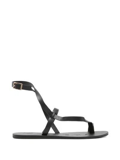 Manebi Leather Sandals In Black
