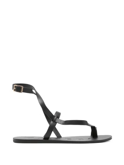 Manebi Leather Sandals In Black