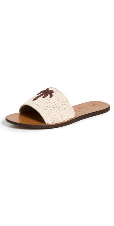 Manebi Leather Sandals Natural/cocoa Palm
