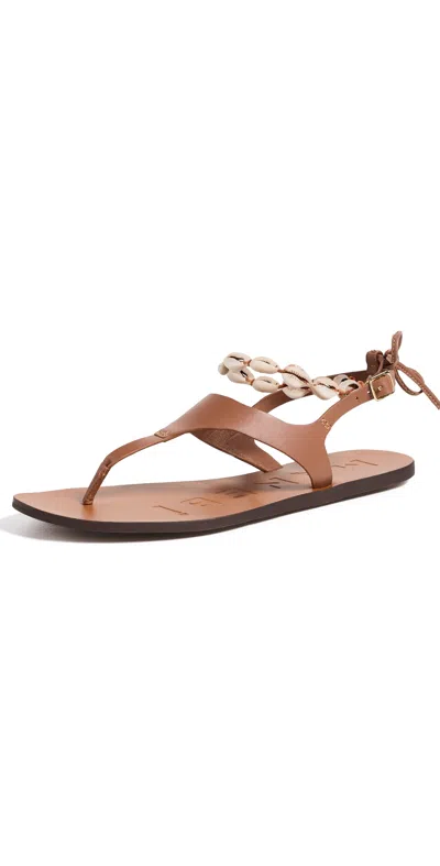 Manebi Leather Sandals Tan/shell
