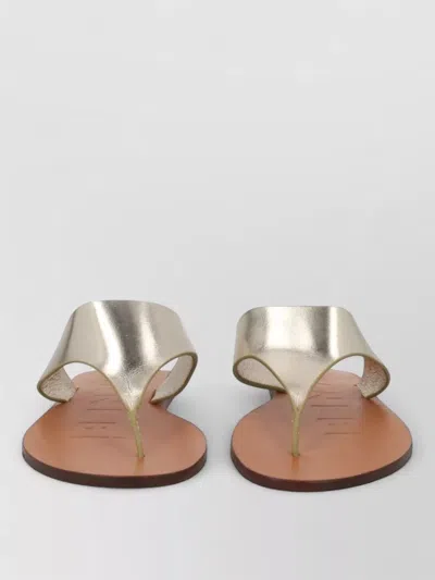 Manebi Leather Thong Sandals Open Toe Flat In Multi