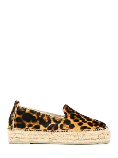 Manebi Leopard Print Calf Hair Leather Flats In Animal Print