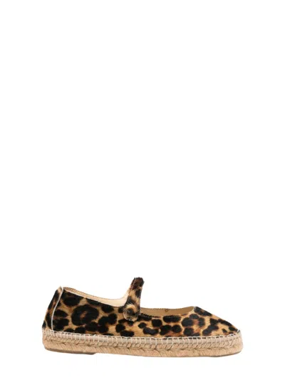 Manebi Leopard Print Velcro Espadrilles In Animal Print