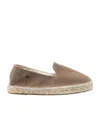 Manebi Logo-embroidered Canvas Espadrilles In Brown